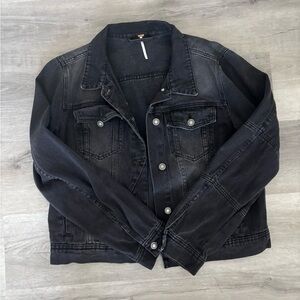 Free People Black Jean Jacket